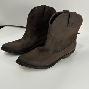 Miranda Lambert Ellie Women's Western Ankle Boots Brown Cowboy Boots Size 9M
